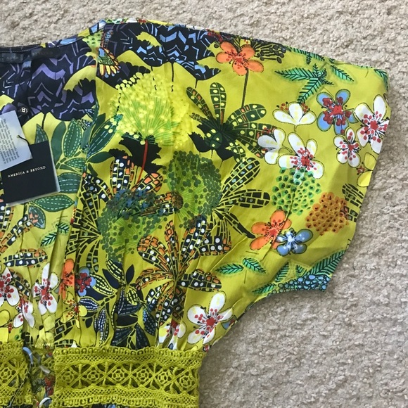 NWT AMERICA & BEYOND Havana Cress Maxi Kimono  short -sleeved Dress  M - Picture 10 of 13